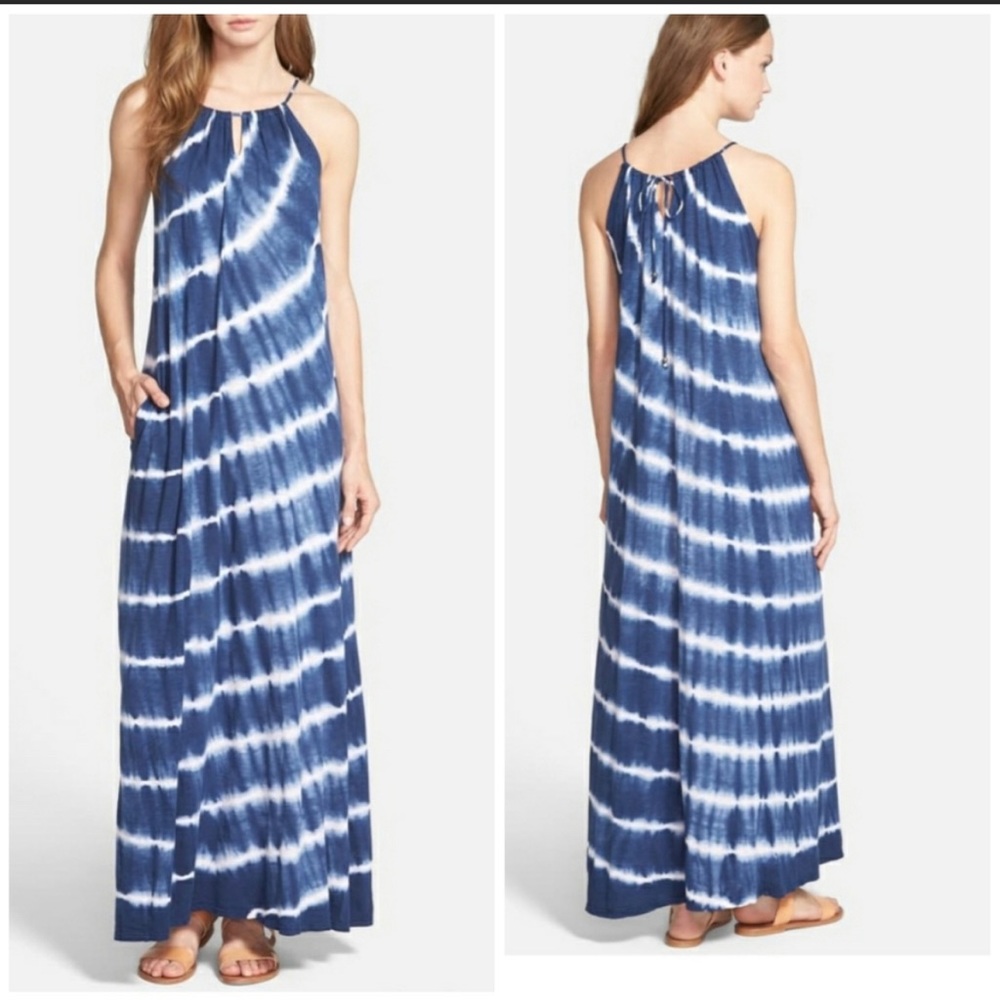 Velvet by Graham & Spencer Tie Dye Slub Maxi Dress size small.